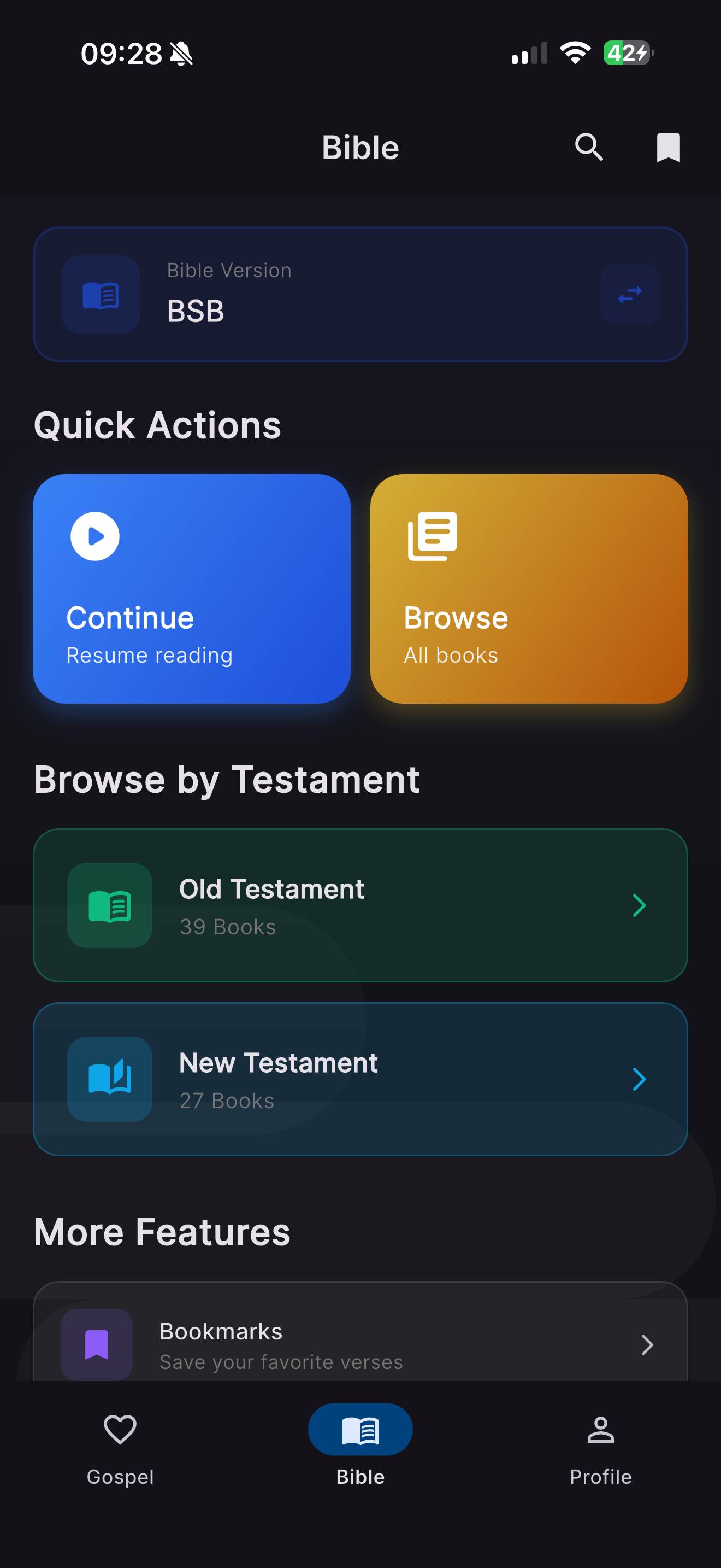 Bible Reading with Quick Actions