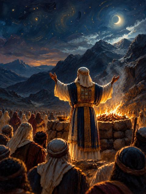 Illustration — not a likeness; generated for Gospel Companion in the app's painting style — Aaron