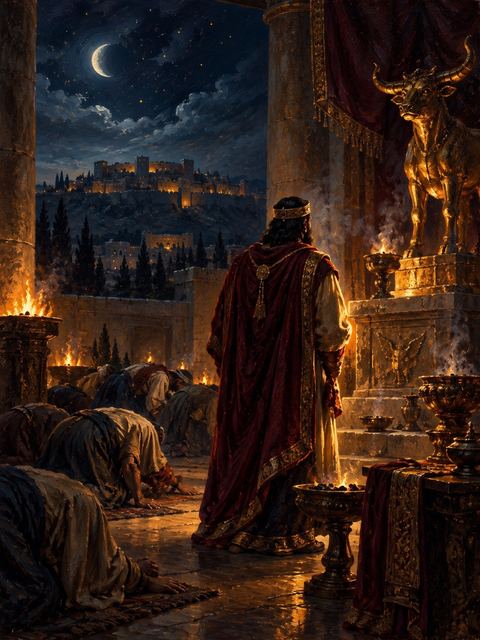 Illustration — not a likeness; generated for Gospel Companion in the app's painting style — Abijah
