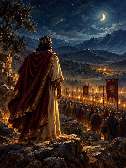 Illustration — not a likeness; generated for Gospel Companion in the app's painting style — Amaziah