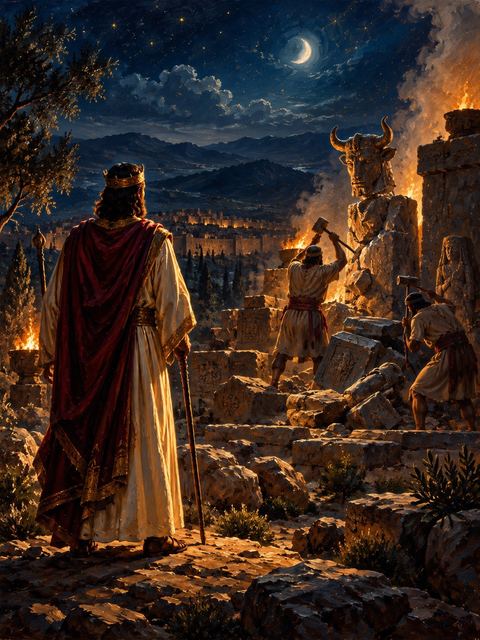 Illustration — not a likeness; generated for Gospel Companion in the app's painting style — Asa