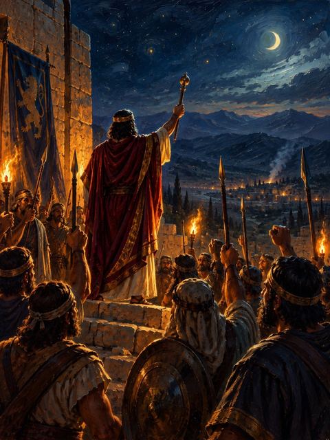 Illustration — not a likeness; generated for Gospel Companion in the app's painting style — Baasha