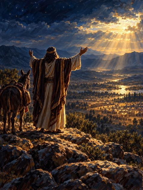Illustration — not a likeness; generated for Gospel Companion in the app's painting style — Balaam