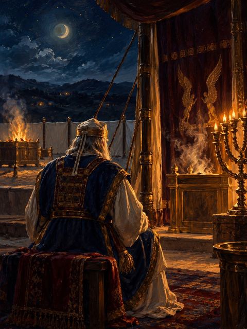 Illustration — not a likeness; generated for Gospel Companion in the app's painting style — Eli
