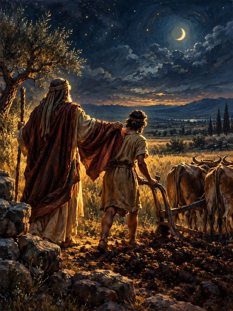 Illustration — not a likeness; generated for Gospel Companion in the app's painting style — Elisha