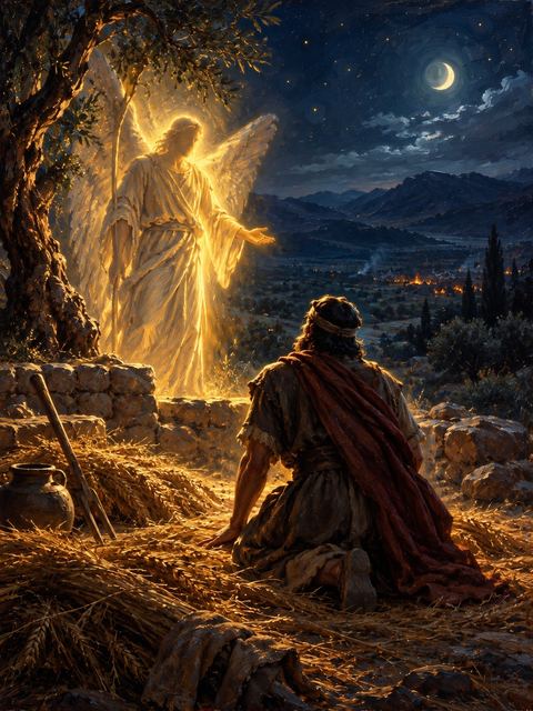 Illustration — not a likeness; generated for Gospel Companion in the app's painting style — Gideon