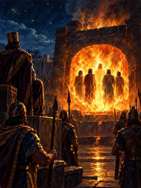 Illustration — not a likeness; generated for Gospel Companion in the app's painting style — Hananiah