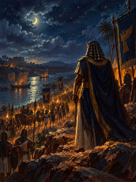 Illustration — not a likeness; generated for Gospel Companion in the app's painting style — Hophra