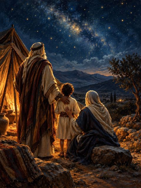 Illustration — not a likeness; generated for Gospel Companion in the app's painting style — Isaac