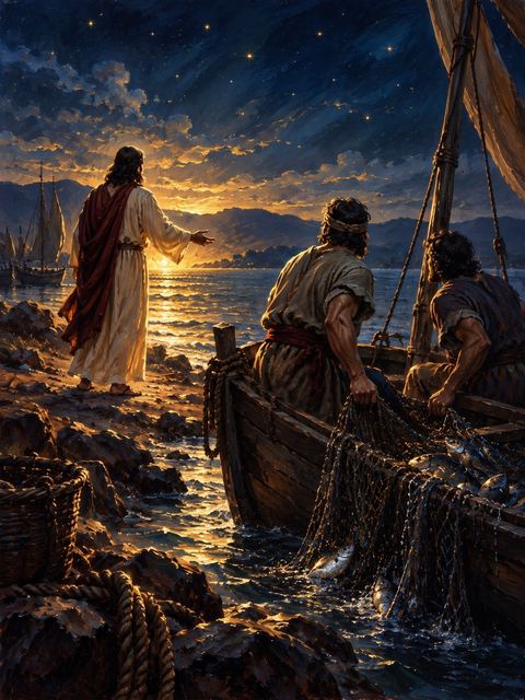 Illustration — not a likeness; generated for Gospel Companion in the app's painting style — James