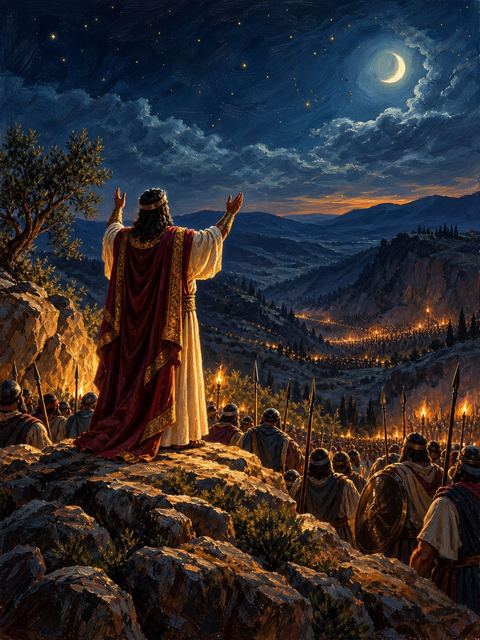 Illustration — not a likeness; generated for Gospel Companion in the app's painting style — Jehoshaphat