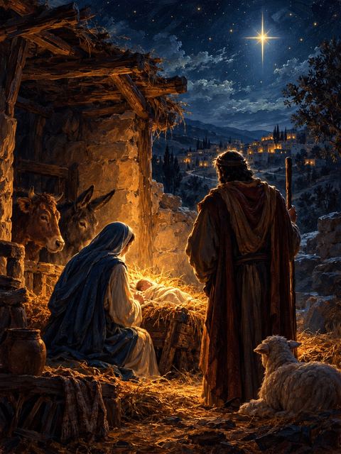 Illustration — not a likeness; generated for Gospel Companion in the app's painting style — Jesus