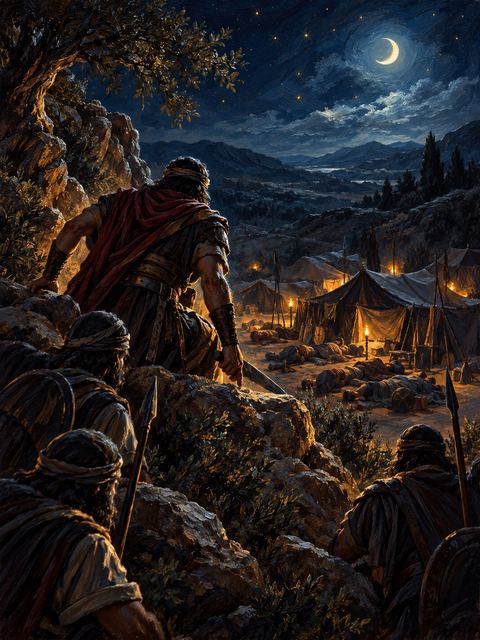 Illustration — not a likeness; generated for Gospel Companion in the app's painting style — Joab