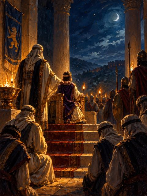 Illustration — not a likeness; generated for Gospel Companion in the app's painting style — Joash
