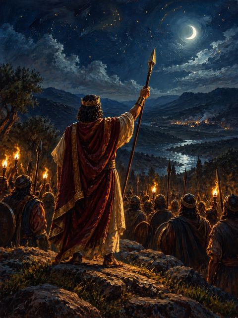 Illustration — not a likeness; generated for Gospel Companion in the app's painting style — Joash