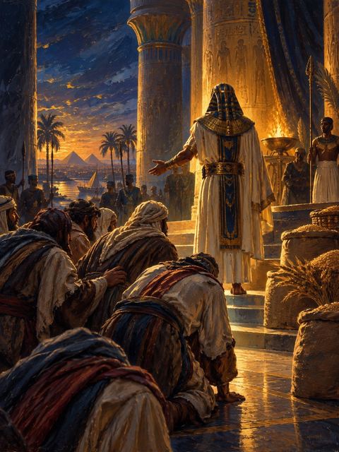 Illustration — not a likeness; generated for Gospel Companion in the app's painting style — Joseph