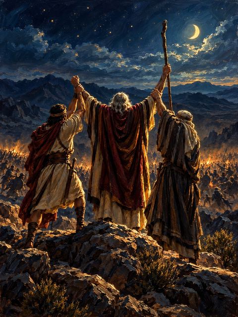 Illustration — not a likeness; generated for Gospel Companion in the app's painting style — Joshua
