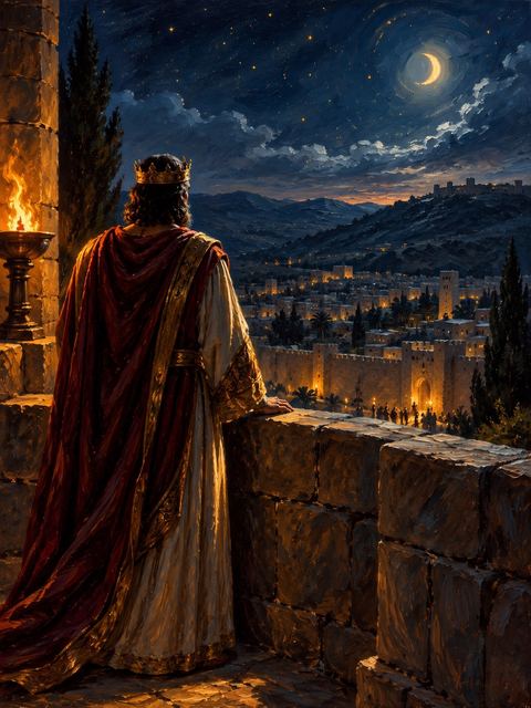 Illustration — not a likeness; generated for Gospel Companion in the app's painting style — Jotham
