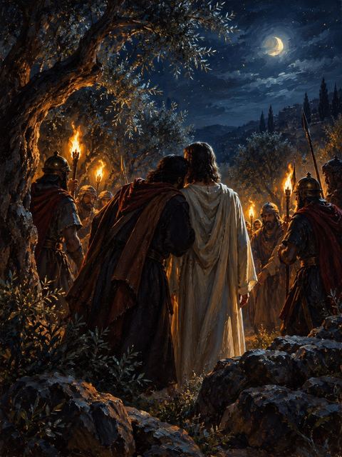 Illustration — not a likeness; generated for Gospel Companion in the app's painting style — Judas