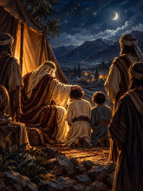 Illustration — not a likeness; generated for Gospel Companion in the app's painting style — Manasseh