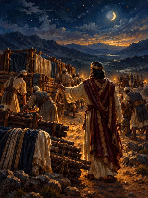 Illustration — not a likeness; generated for Gospel Companion in the app's painting style — Merari