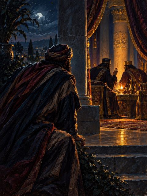 Illustration — not a likeness; generated for Gospel Companion in the app's painting style — Mordecai