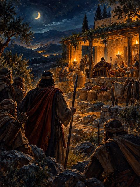 Illustration — not a likeness; generated for Gospel Companion in the app's painting style — Nabal