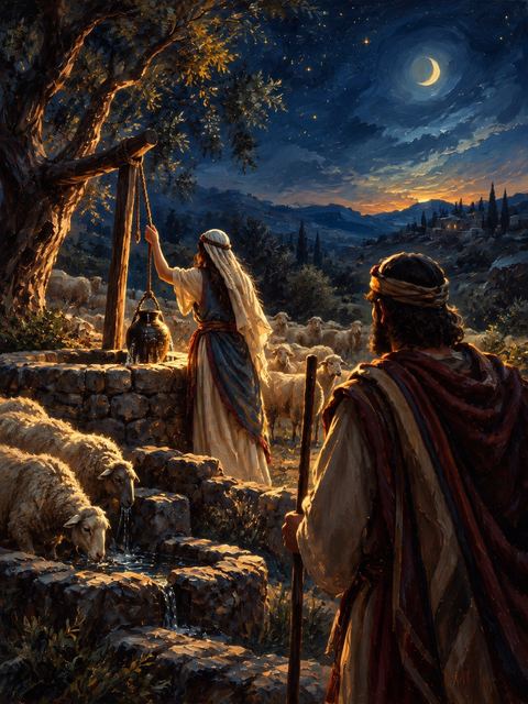 Illustration — not a likeness; generated for Gospel Companion in the app's painting style — Rachel