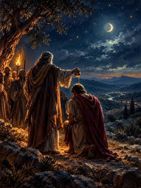 Illustration — not a likeness; generated for Gospel Companion in the app's painting style — Saul