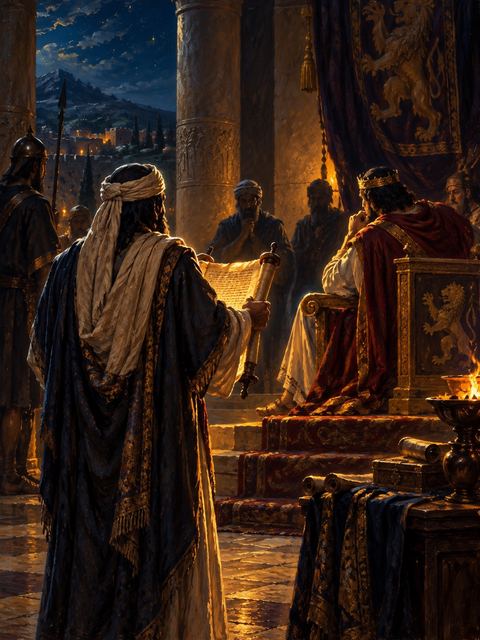 Illustration — not a likeness; generated for Gospel Companion in the app's painting style — Shaphan