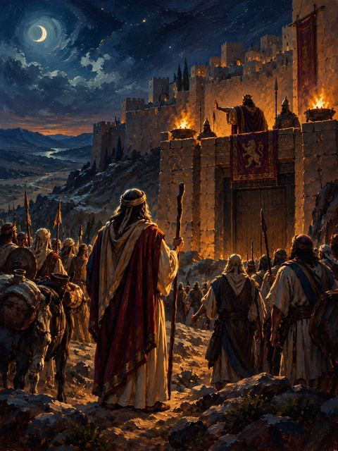 Illustration — not a likeness; generated for Gospel Companion in the app's painting style — Sihon