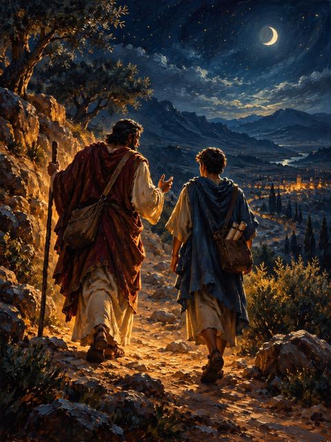 Illustration — not a likeness; generated for Gospel Companion in the app's painting style — Timothy