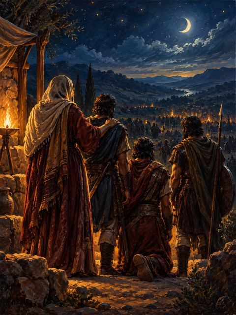 Illustration — not a likeness; generated for Gospel Companion in the app's painting style — Zeruiah