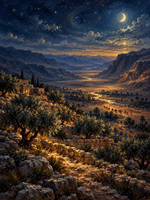 Illustration — not a likeness; generated for Gospel Companion in the app's painting style — Arabah