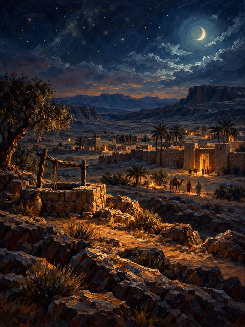 Illustration — not a likeness; generated for Gospel Companion in the app's painting style — Beersheba