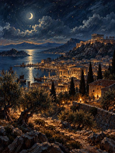 Illustration — not a likeness; generated for Gospel Companion in the app's painting style — Corinth