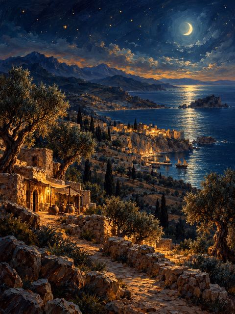 Illustration — not a likeness; generated for Gospel Companion in the app's painting style — Cyprus