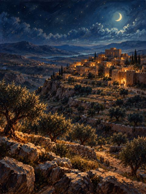 Illustration — not a likeness; generated for Gospel Companion in the app's painting style — Dibon