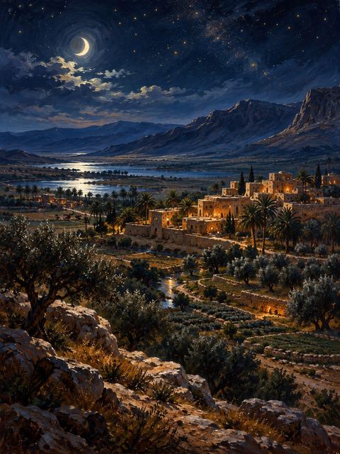 Illustration — not a likeness; generated for Gospel Companion in the app's painting style — Geshur