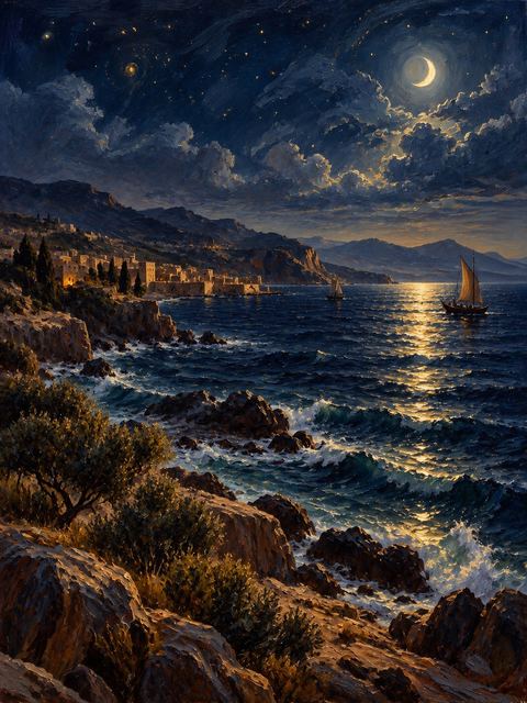 Illustration — not a likeness; generated for Gospel Companion in the app's painting style — Great Sea
