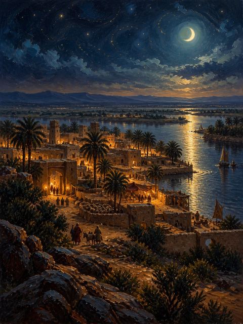 Illustration — not a likeness; generated for Gospel Companion in the app's painting style — Haran