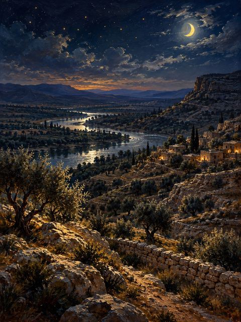 Illustration — not a likeness; generated for Gospel Companion in the app's painting style — Jordan
