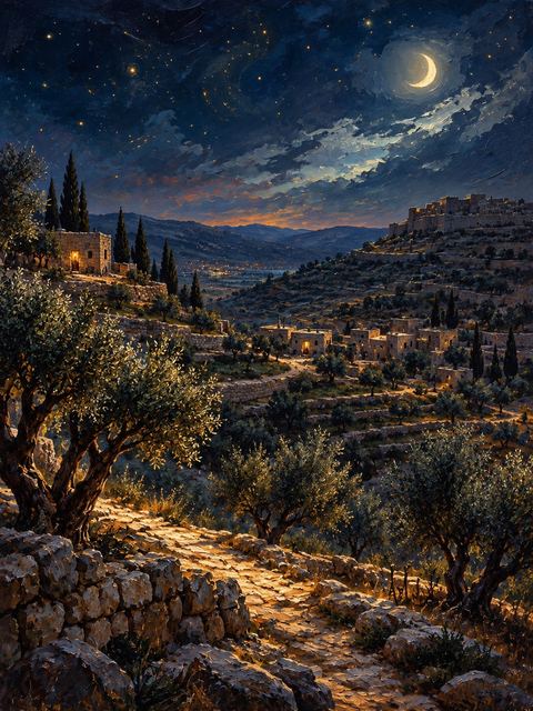 Illustration — not a likeness; generated for Gospel Companion in the app's painting style — Judea