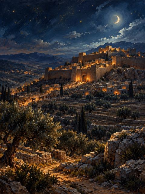 Illustration — not a likeness; generated for Gospel Companion in the app's painting style — Lachish