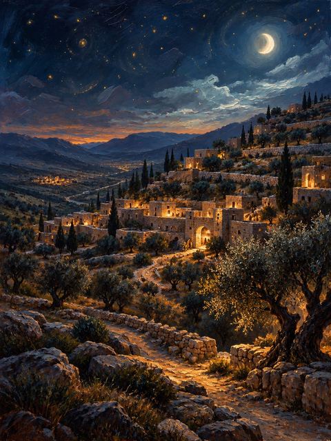 Illustration — not a likeness; generated for Gospel Companion in the app's painting style — Magadan