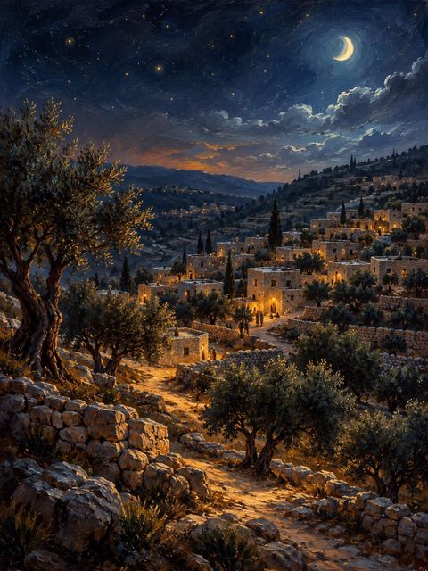 Illustration — not a likeness; generated for Gospel Companion in the app's painting style — Nazareth