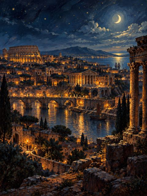 Illustration — not a likeness; generated for Gospel Companion in the app's painting style — Rome