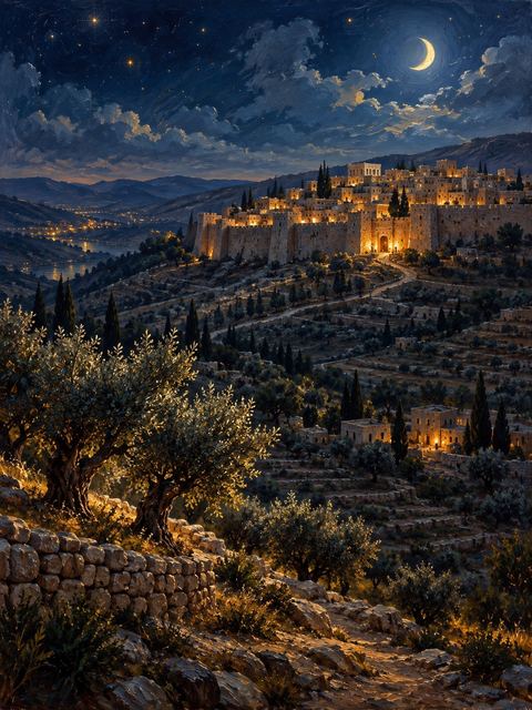Illustration — not a likeness; generated for Gospel Companion in the app's painting style — Samaria