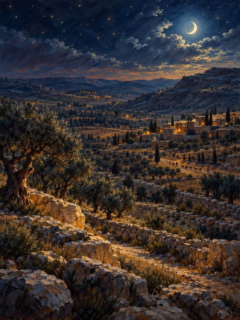 Illustration — not a likeness; generated for Gospel Companion in the app's painting style — Shephelah