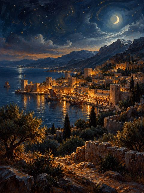 Illustration — not a likeness; generated for Gospel Companion in the app's painting style — Sidon